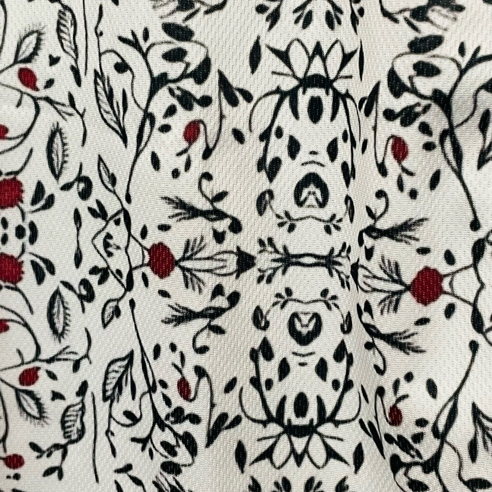 Floral Black and Red Patterned Long Sleeve Shirt - Picture 2 of 4